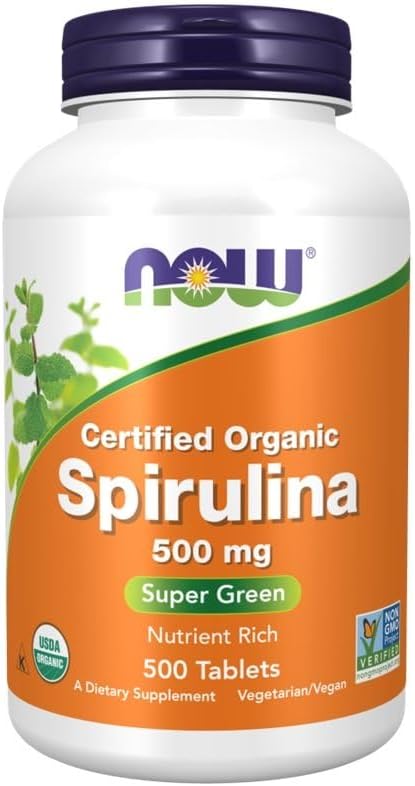 Now Certified Organic Spirulina, 500 Mg