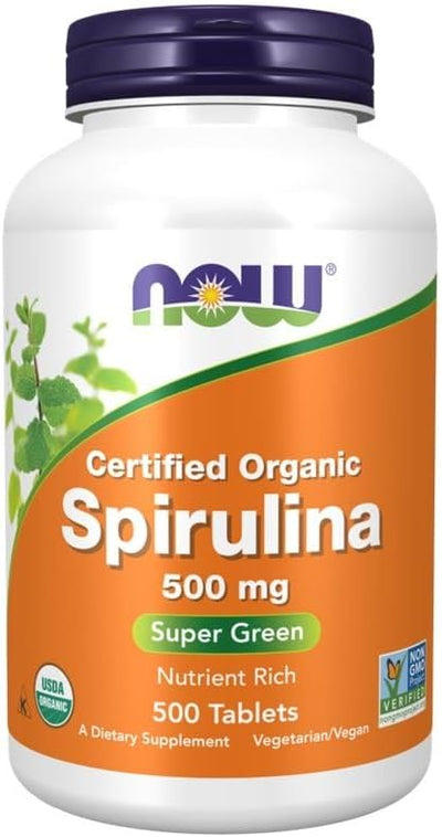 Now Certified Organic Spirulina, 500 Mg