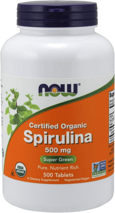 Now Certified Organic Spirulina, 500 Mg