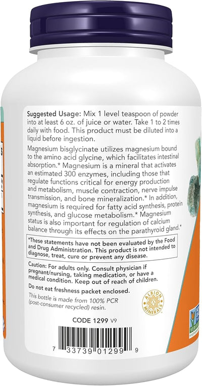 NOW Magnesium Bisglycinate Powder
