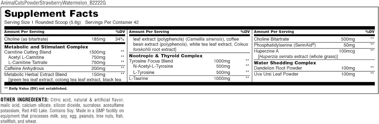Universal Nutrition Animal Cuts Fat Burner