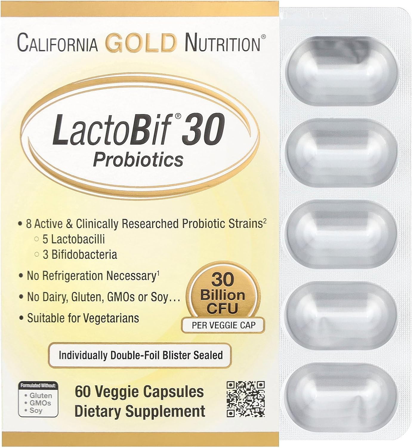 California Gold Nutrition LactoBif® 30 Probiotics