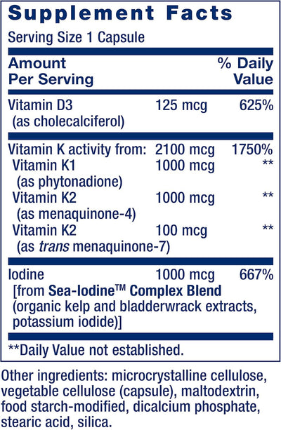 Life Extension Vitamins D and K with Sea-Iodine